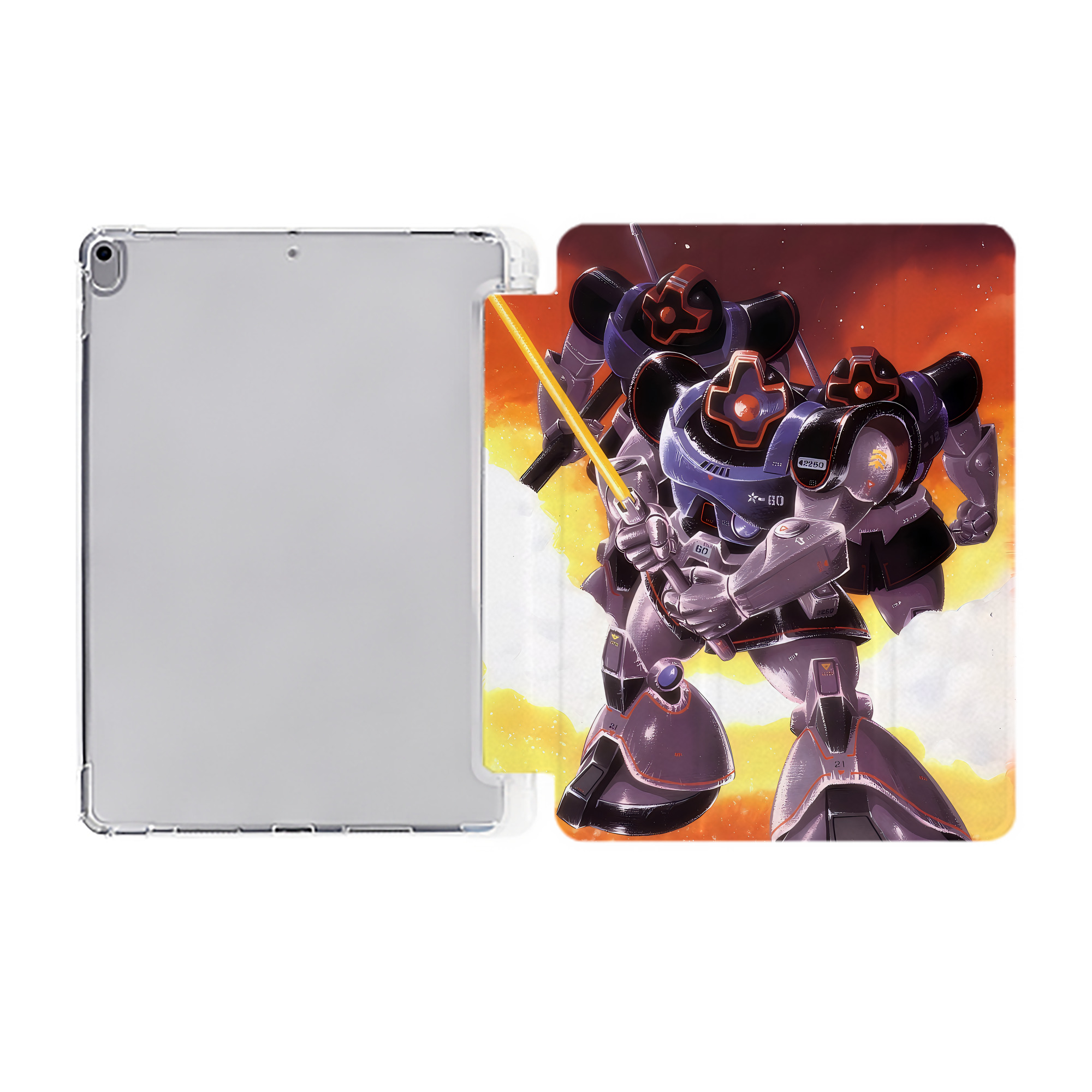 （画像用） 機動戦士ガンダム Mobile Suit Gundam IPad ケース ペン収納付き 三つ折りスタンド PUレザー×シリコン 対応機種9.5/10.5/10.9インチ